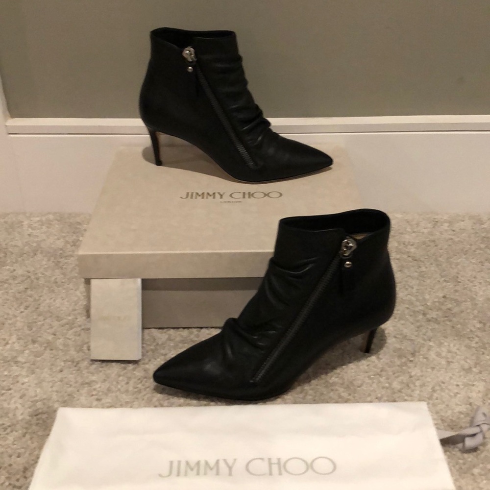 New ruched black Jimmy Choo booties